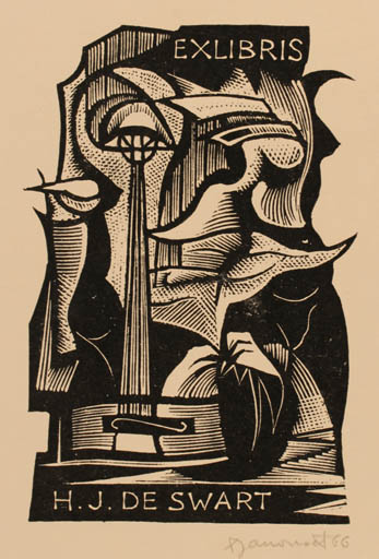 Exlibris by Dusan Janousek from Czechoslovakia for H. J. de Swart - Abstract 