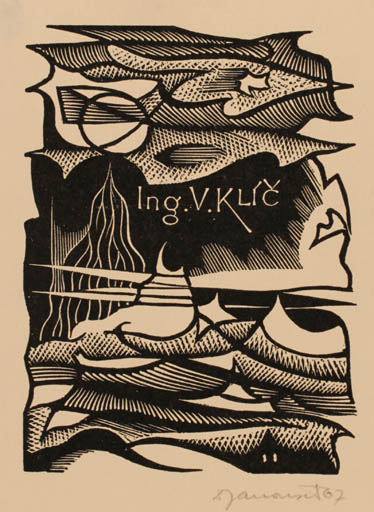 Exlibris by Dusan Janousek from Czechoslovakia for Ing. V Klíc - Abstract 