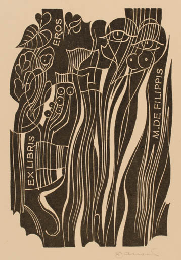 Exlibris by Dusan Janousek from Czechoslovakia for ? ? - 