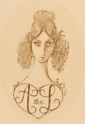 Exlibris by Ludmilla Jirincova from Czechoslovakia for ? A. L. - Portrait 