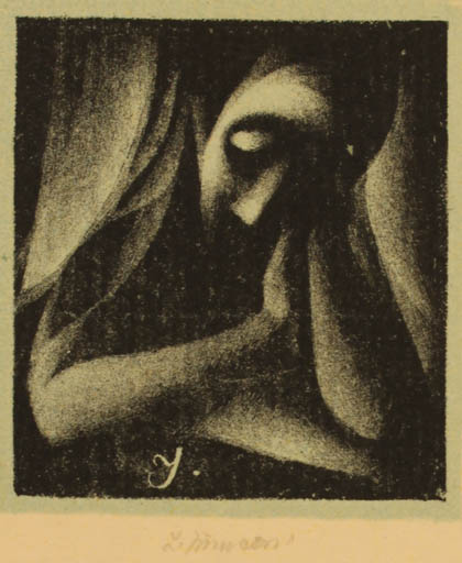 Exlibris by Ludmilla Jirincova from Czechoslovakia for ? J - Woman 