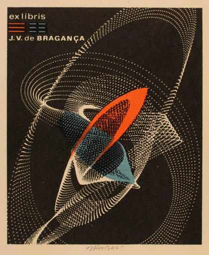 Exlibris by Jaroslav Kaiser from Czechoslovakia for J.V. de Braganca - Abstract 