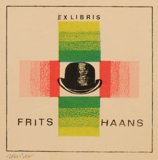 Exlibris by Jaroslav Kaiser from Czechoslovakia for Frits Haans - Abstract 