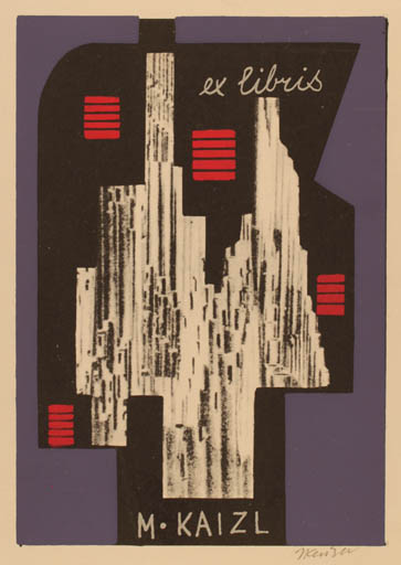 Exlibris by Jaroslav Kaiser from Czechoslovakia for Mirko Kaizl - Abstract 