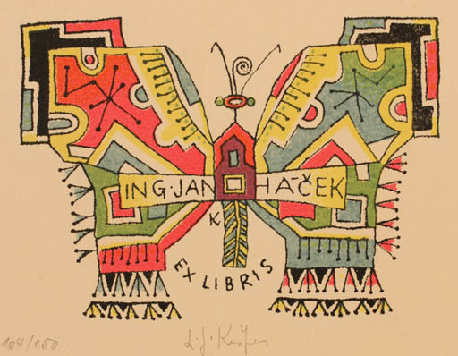 Exlibris by Ladislav J. Kaspar from Czech Republic for Ing. Jan Hacek - Abstract 