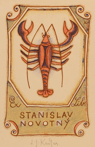 Exlibris by Ladislav J. Kaspar from Czech Republic for Stanislav Novotny - Fish 