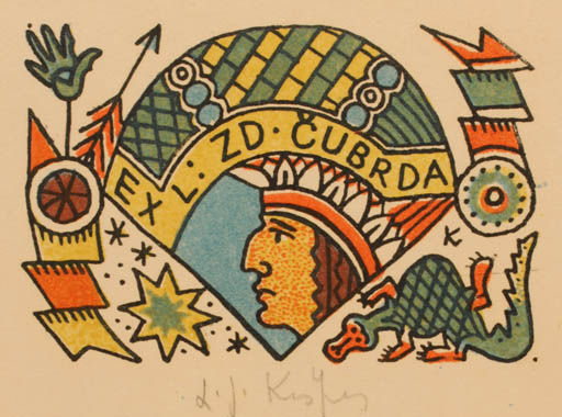 Exlibris by Ladislav J. Kaspar from Czech Republic for Zd Cubrda - Man 