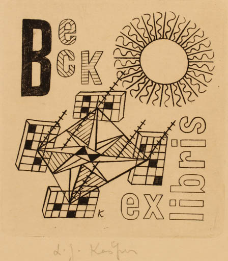 Exlibris by Ladislav J. Kaspar from Czech Republic for ? Beck - Abstract 