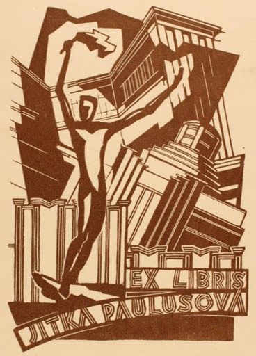 Exlibris by Jiri Slavik from Czech Republic for Jitka Paulusova - Architecture Man 