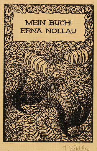 Exlibris by Frantisek Kobliha from Czechoslovakia for Erna Nollau - Abstract Ornament 