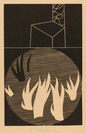 Exlibris by Vera Kotasová from Czechoslovakia for ? L.R. - Abstract 