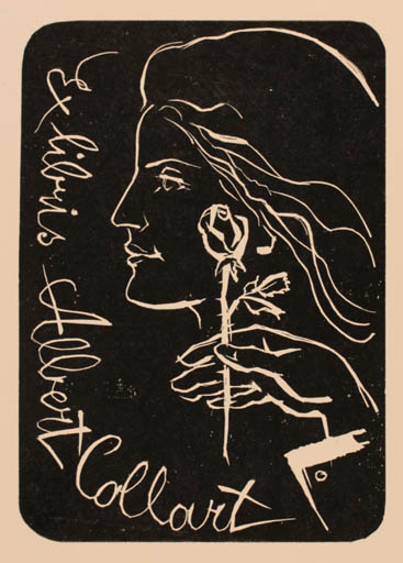 Exlibris by Emil Kotrba from Czechoslovakia for Albert Collart - Flower Woman 