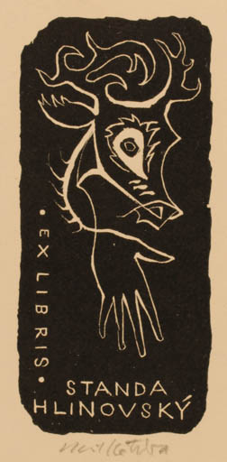 Exlibris by Emil Kotrba from Czechoslovakia for Stanislav  Hlinovsky - Fauna Hand(s) 