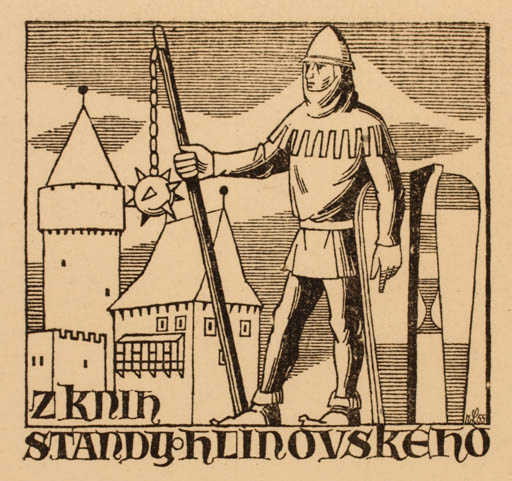 Exlibris by Richard Lander from Czech Republic for Stanislav  Hlinovsky - Castle/Palace Military/War 