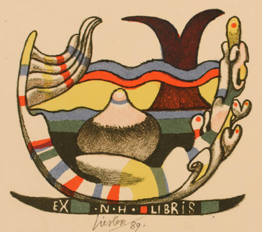 Exlibris by Josef Liesler from Czechoslovakia for ? N. H. - Abstract 