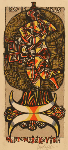 Exlibris by Josef Liesler from Czechoslovakia for M.J. Tomasákových - Abstract 