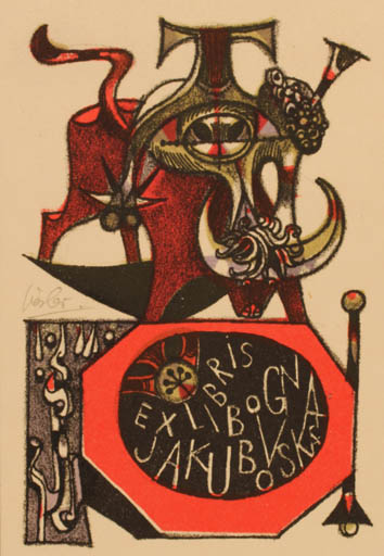 Exlibris by Josef Liesler from Czechoslovakia for ? ? - Fauna 