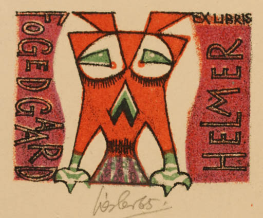 Exlibris by Josef Liesler from Czechoslovakia for Helmer Fogedgaard - Abstract 