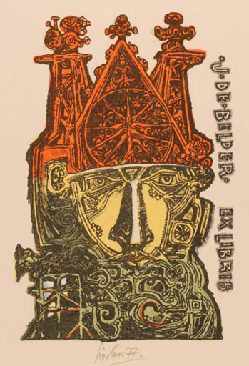 Exlibris by Josef Liesler from Czechoslovakia for Josef De Belder - Abstract 