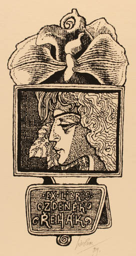 Exlibris by Josef Liesler from Czechoslovakia for Zdenek Rehak - Portrait 