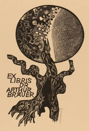 Exlibris by Jaroslav Lukavsky from Czech Republic for Dr. Arthur Brauer - Abstract 