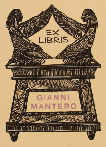 Exlibris by Jaroslav Lukavsky from Czech Republic for Gianni Mantero - Egypt 