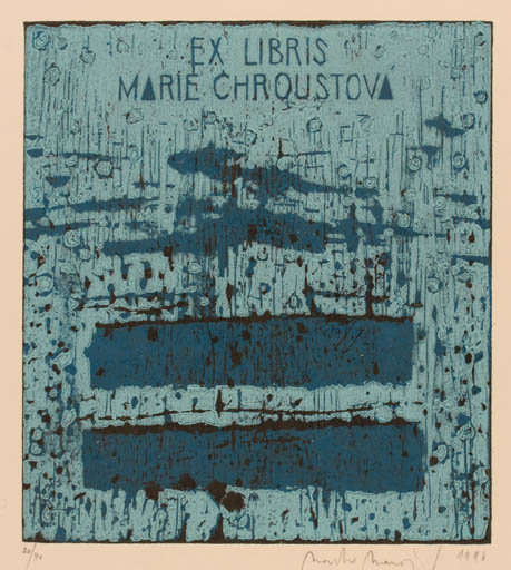 Exlibris by Martin Manojlin from Czechoslovakia for Marie Chroustova - Abstract 