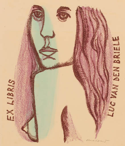 Exlibris by Miroslav Matous from Czechoslovakia for Luc van den Briele - Woman 