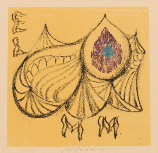 Exlibris by Miroslav Matous from Czechoslovakia for ? M. M. - Abstract 