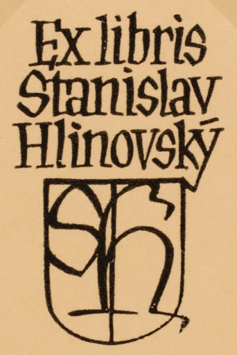 Exlibris by O Menhart from Czechoslovakia for Stanislav  Hlinovsky - Monogram Text/Writing 