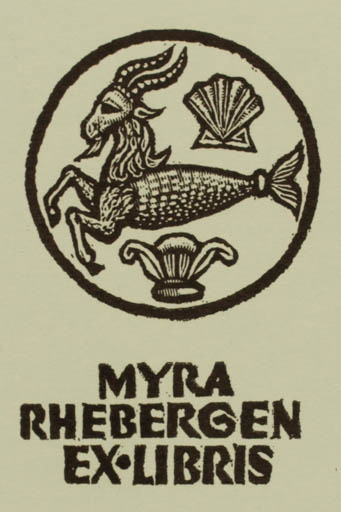 Exlibris by Zdenek Mezl from Czechoslovakia for Myra Rhebergen - Fable Animal 