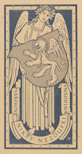 Exlibris by Jaroslav Marik from Czechoslovakia for ? ? - Angel Heraldry 