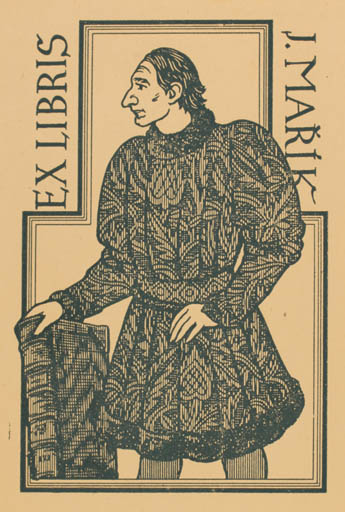 Exlibris by Jaroslav Marik from Czechoslovakia for Jaroslav Marik - Book Man 