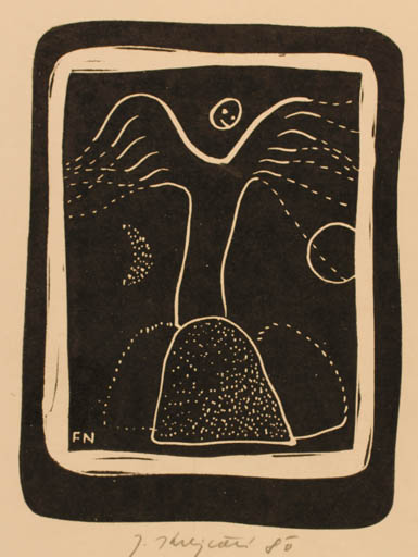 Exlibris by Jana Krejcova from Czechoslovakia for ? F.N. - Abstract 