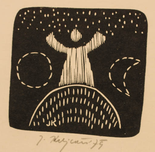 Exlibris by Jana Krejcova from Czechoslovakia for ? J.K. - Cosmos 