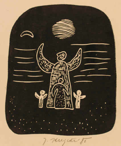 Exlibris by Jana Krejcova from Czechoslovakia for ? ? - Religion 