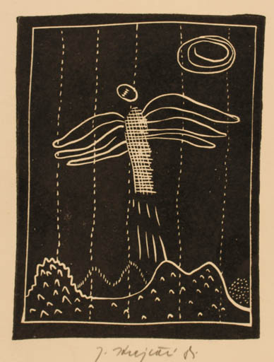 Exlibris by Jana Krejcova from Czechoslovakia for ? ? - Angel 