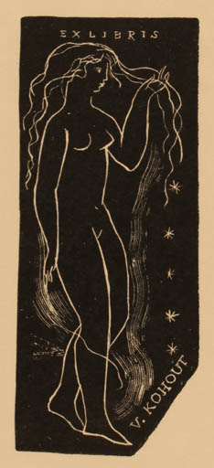 Exlibris by Rastislav Michal from Czech Republic for Vladislav Kohout - Woman Nude 