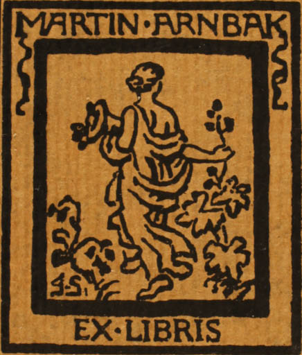 Exlibris by Joakim Skovgaard from Denmark for Martin Arnbak - Woman 