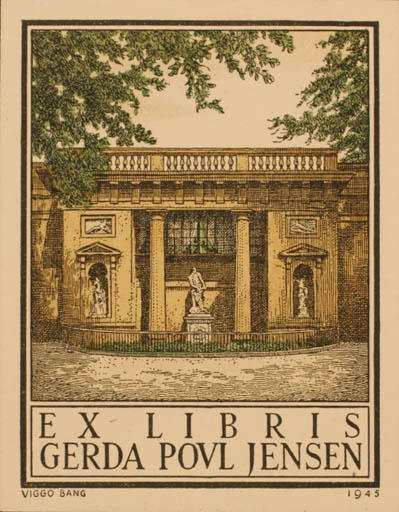 Exlibris by Viggo Bang from Denmark for Gerda Poul Jensen - Architecture 