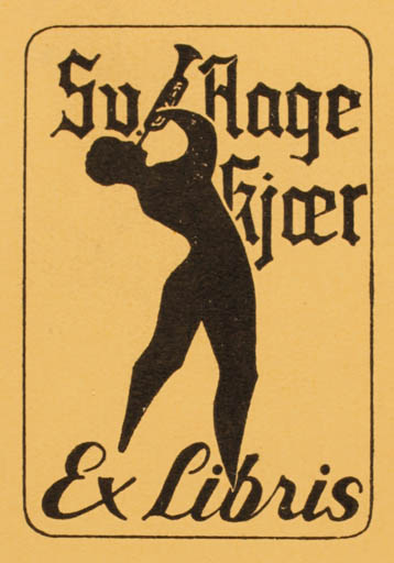 Exlibris by Henry Christensen from Denmark for Svend Aage Kjær - Music 