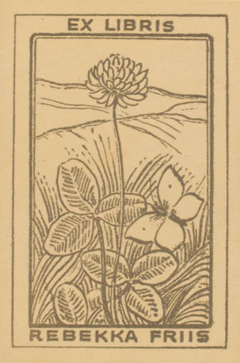 Exlibris by ? Mogensen from Denmark for Rebekka Friis - Flower Scenery/Landscape 