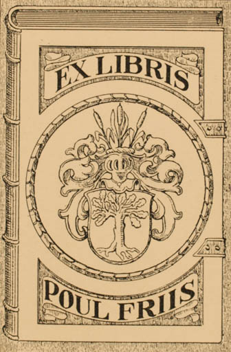 Exlibris by ? Mogensen from Denmark for Poul Friis - Heraldry 