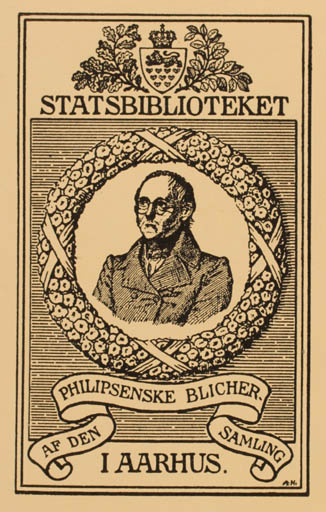 Exlibris by Aksel Hou from Denmark for Statsbiblioteket Aarhus - Portrait 