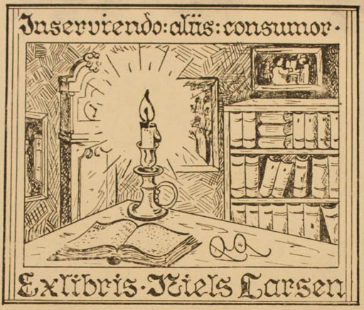 Exlibris by Lou Laursen from Denmark for Niels Larsen - Book Interior 