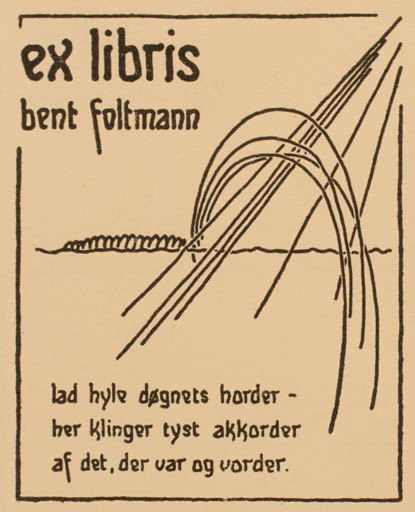 Exlibris by ? ? from Denmark for Bent Foltmann - Text/Writing 