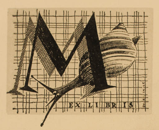 Exlibris by Sv. E. Ihle from Denmark for ? M. M. - Fauna 