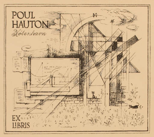 Exlibris by Mads Stage from Denmark for Poul Hauton - Architecture 