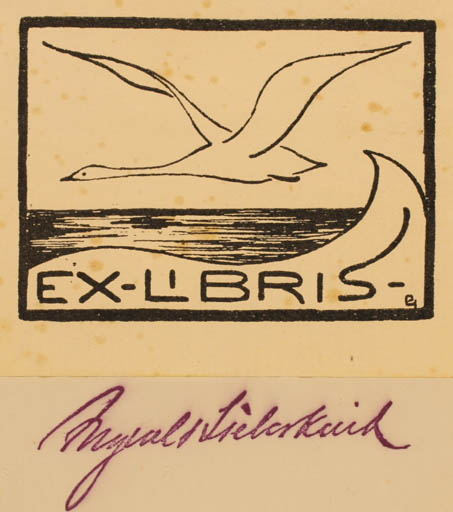Exlibris by Aage Gitz-Johansen from Denmark for I Lieberkind - Bird 