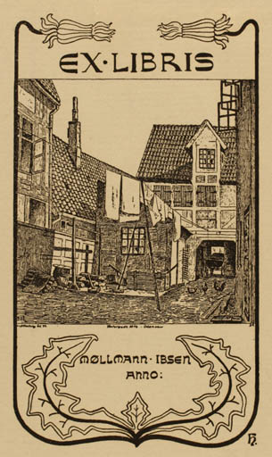 Exlibris by Frederik Hartvig from Denmark for ? Ibsen- Møllemann - City Jugend 